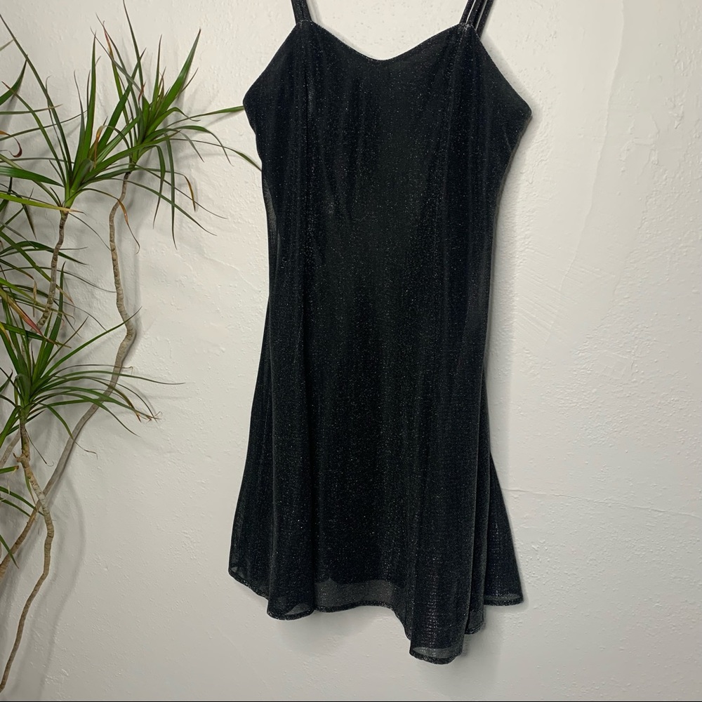 Maurices | Black/Silver Metallic Fitted Party Dress - Small - Picture 3 of 10